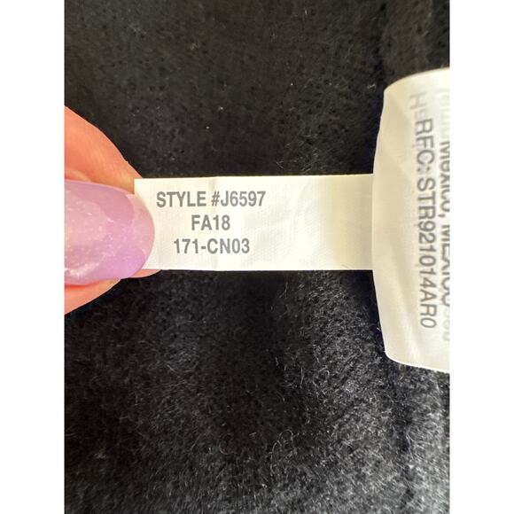 J. Crew Everyday Tie Neck Keyhole Cashmere Sweater Black Size M - Picture 8 of 11